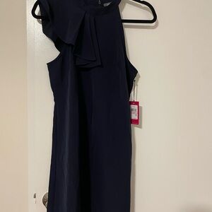 Vince Camuto One Shoulder Dark Blue Dress